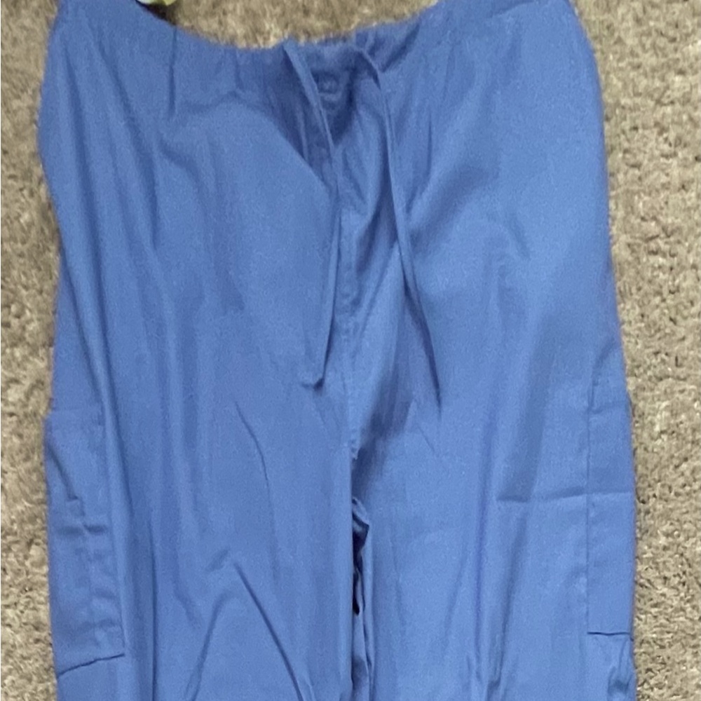 Women’s large scrub pants Cecil blue elastic waist and draw strings